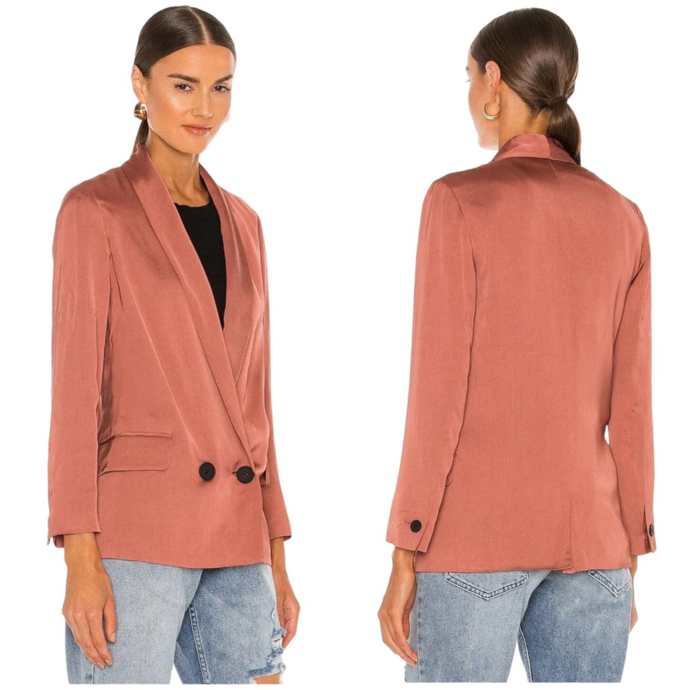 Allsaints Rafaella Double Breasted Blazer in Redwood Size 4 US